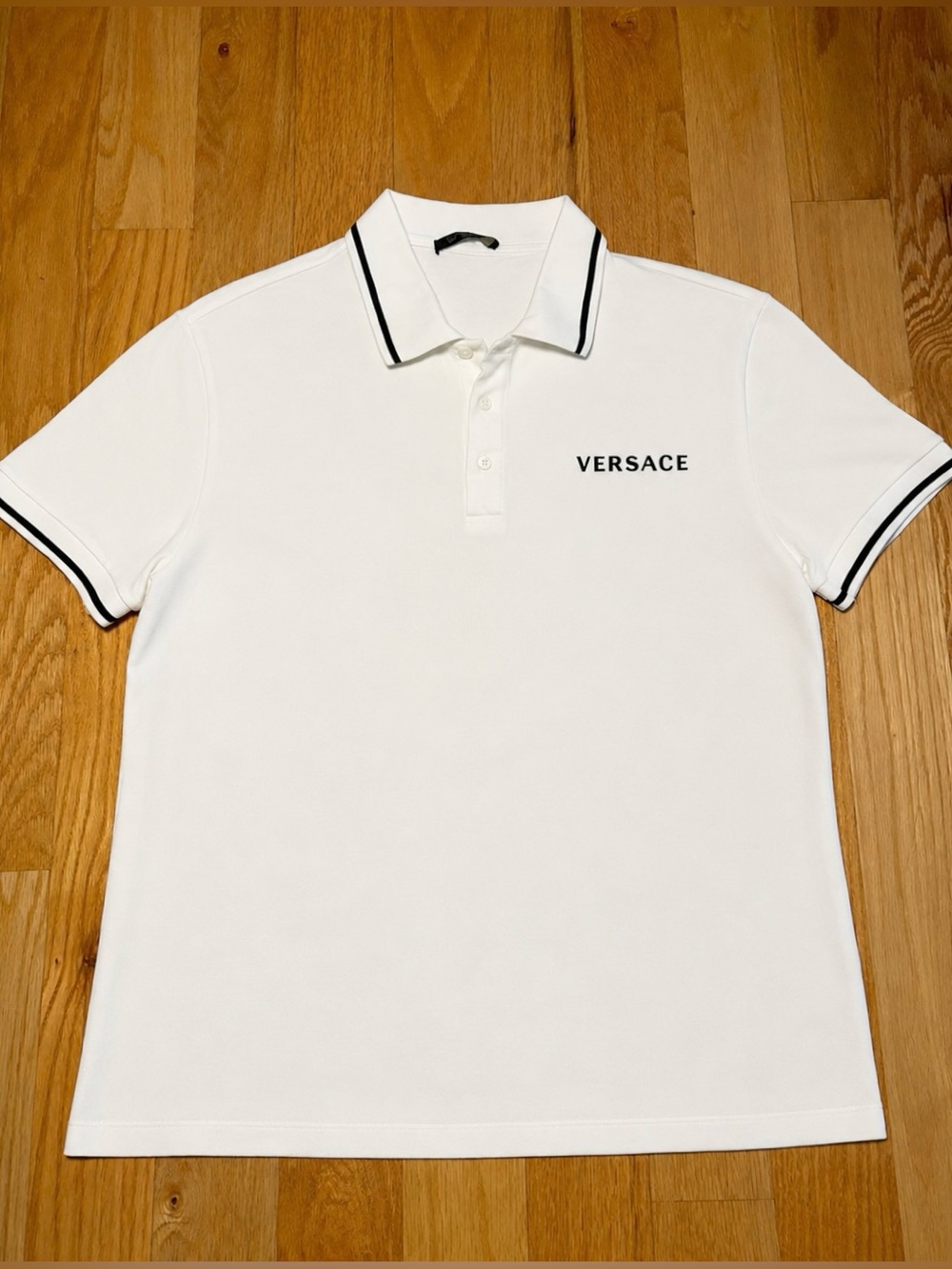 Versace White Logo Runway Polo Shirt 🔥